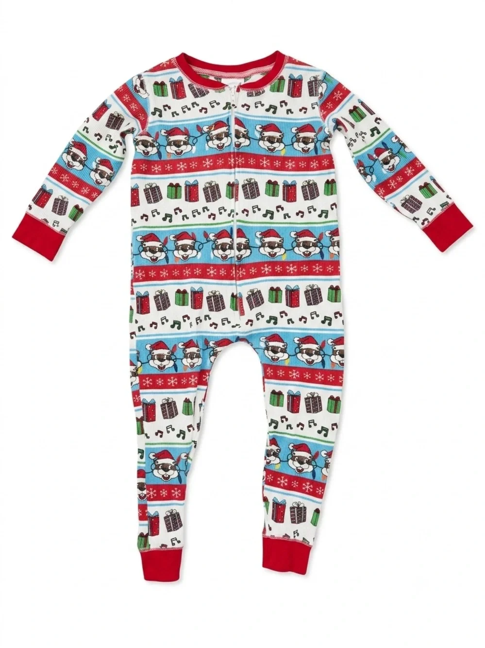 Buc-ee's Christmas Waffle Knit Pajama Onesie Faux Butt Flap Kids Size 5T